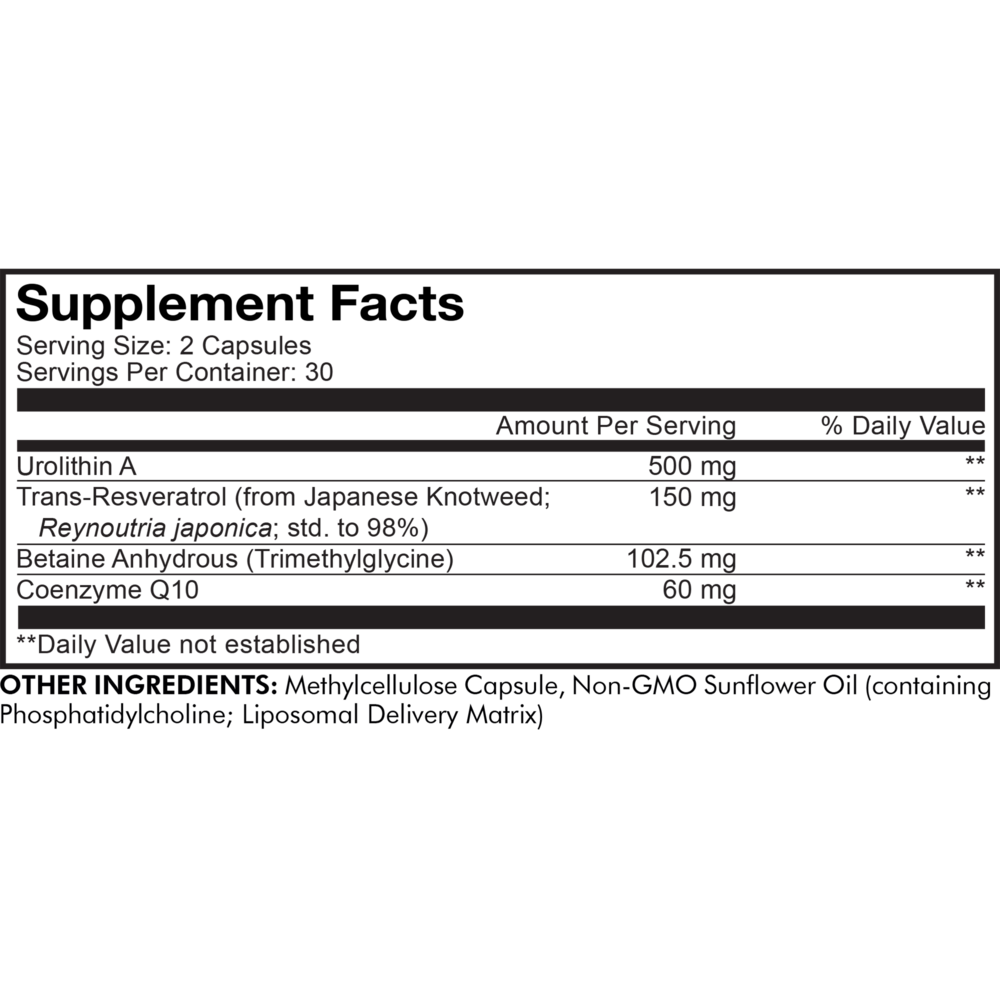 Liposomal Urolithin A